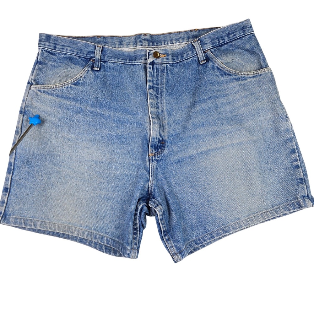 Rustler Denim Jean Shorts Mens 42‎ Relaxed Fit 2 Pair Workwear Grunge Distressed - Picture 2 of 10